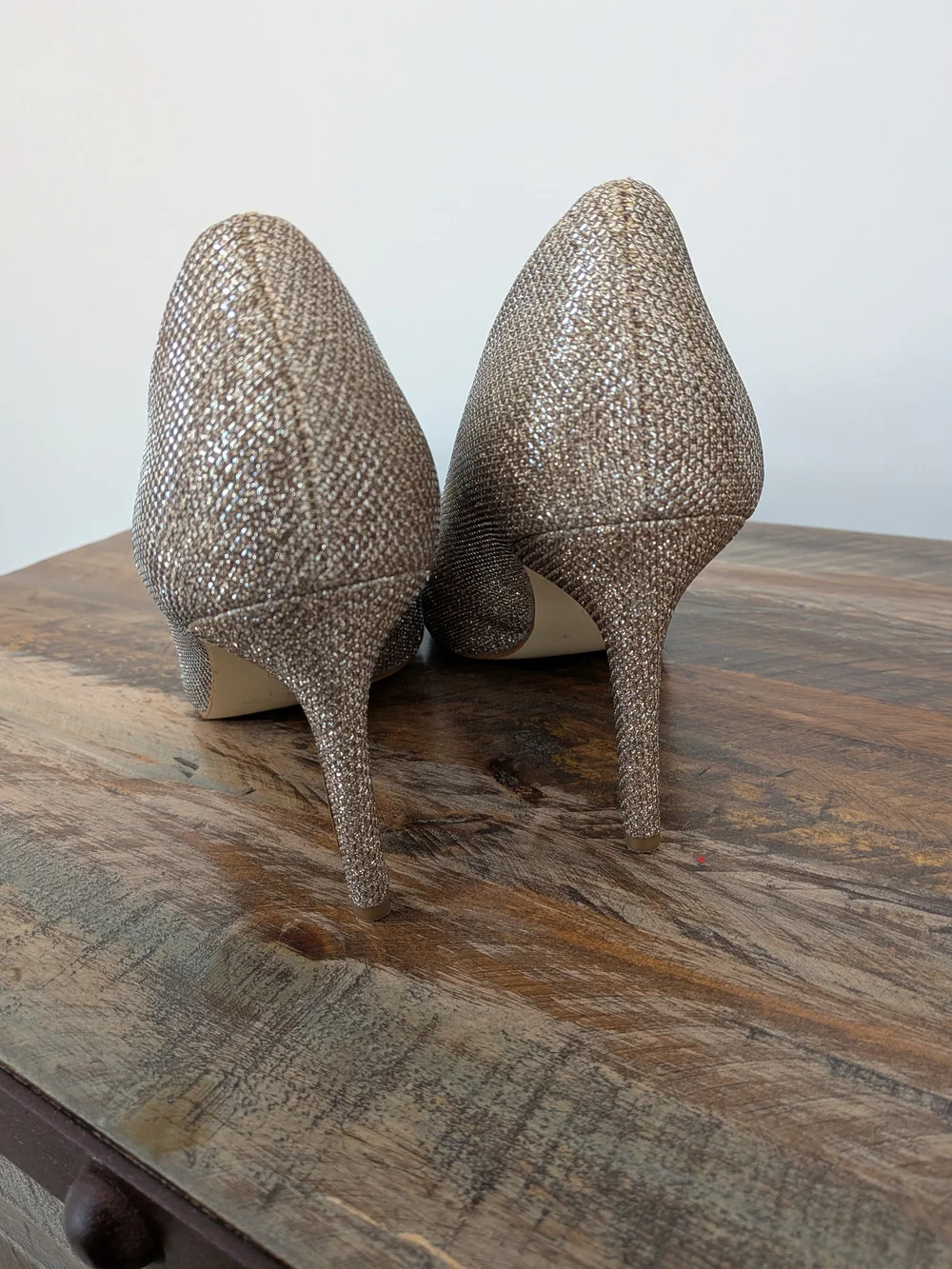 Jessica Simpson Glitter Pointed-Toe Pumps - Champagne